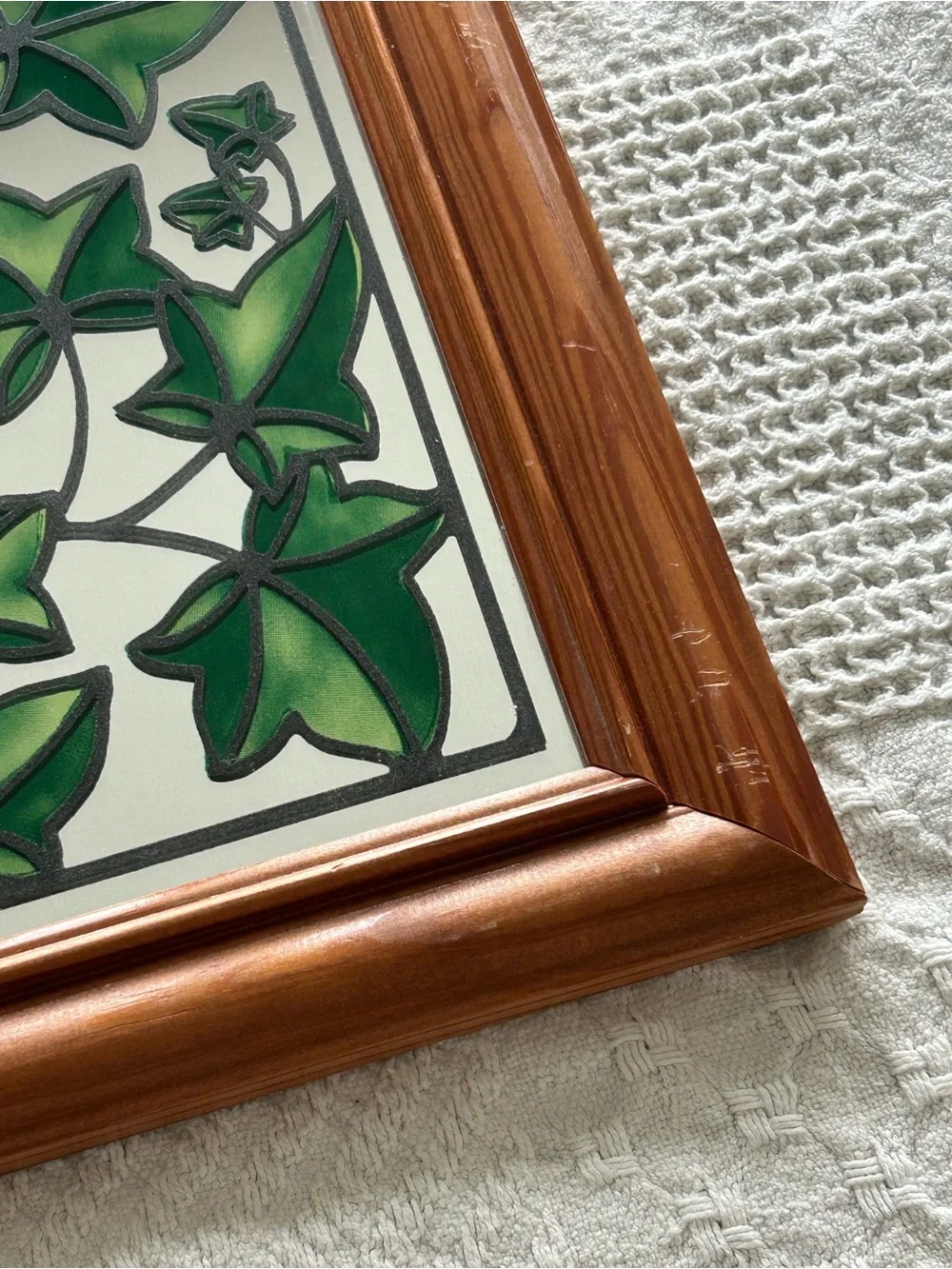 Framed Ivy Vine Decorative Wall Mirror - Green